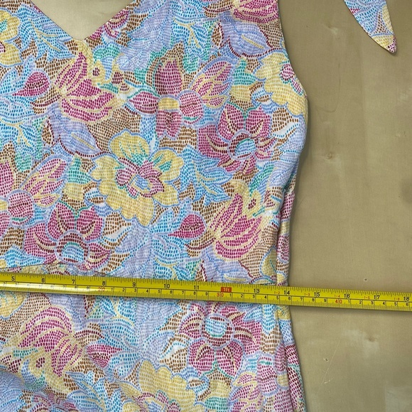 Warm Georgia Silk Floral Jacquard Midi Dress Sz S Small Cocktail Spring Romantic - Picture 7 of 13